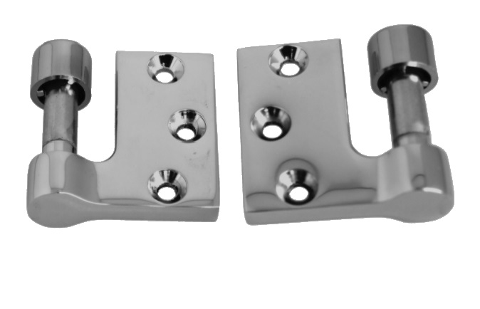 Paire de fiches à entailler réversible hauteur 55 mm chromé mat STREMLER 3204.31.0 X 2
