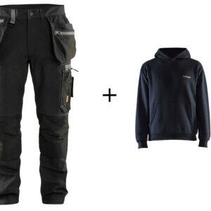 Pantalon artisan stretch noir 42 + sweat offert L BLÅKLÄDER