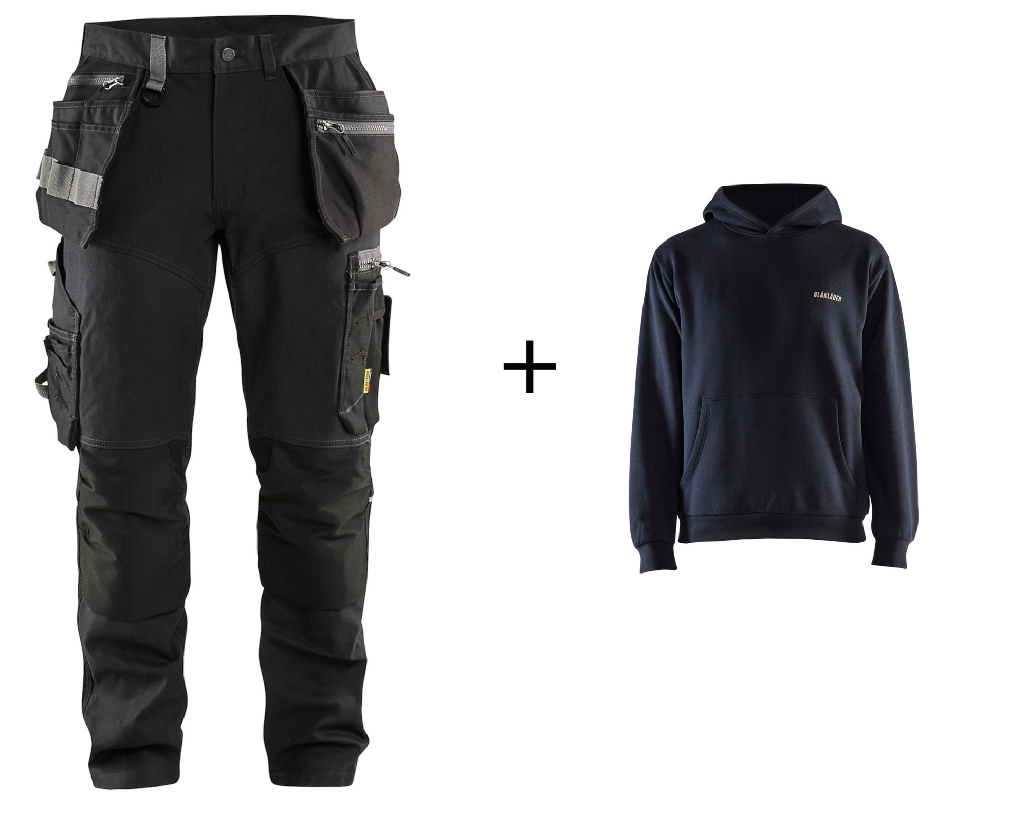 Pantalon artisan stretch noir 42 + sweat offert L BLÅKLÄDER
