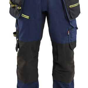 Pantalon artisan stretch STRIKER bleu marine foncé/jaune fluo T42L BLÅKLÄDER 197011498633C148