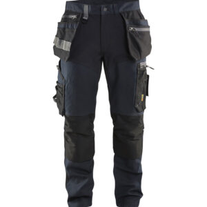 Pantalon de travail artisan + stretch multipoches marine foncé/noir T38 BLÅKLÄDER 159913438699C44