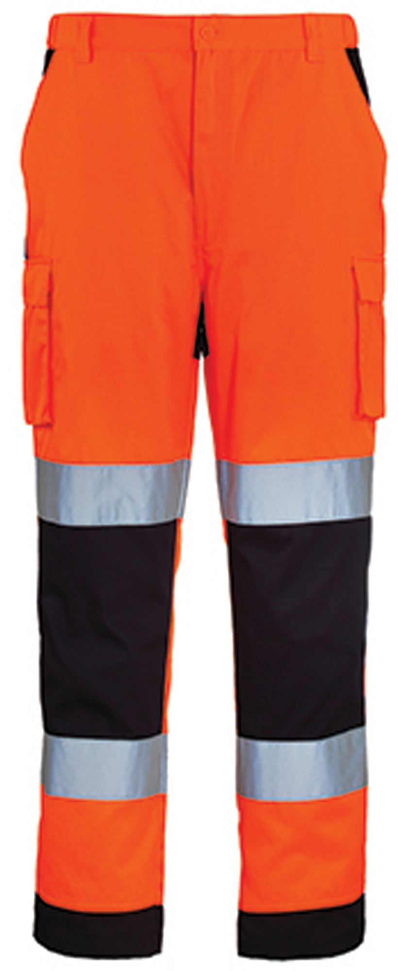 Pantalon de travail homme à haute visibilité multipoches PATROL hi-viz orange/marine TS COVERGUARD 7PAOPS