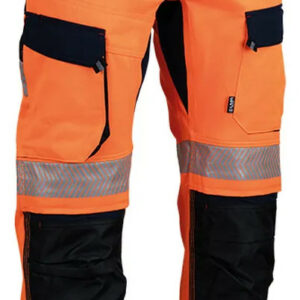 Pantalon haute-visibilité Ultrason EJ78+5 stretch orange fluo/bleu foncé T46 LMA LEBEURRE 1909-46