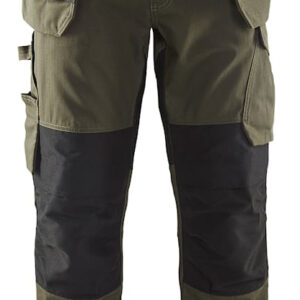 Pantalon maintenance+stretch poches flottantes vert kaki/noir T56 BLÅKLÄDER 149613304599C62