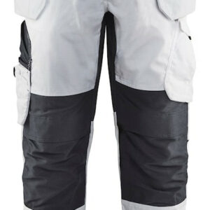 Pantalon peintre + stretch avec poches flottantes blanc/gris foncé T50L BLÅKLÄDER 109613301098C156