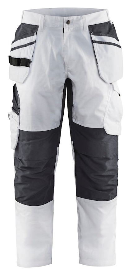 Pantalon peintre + stretch avec poches flottantes blanc/gris foncé T50L BLÅKLÄDER 109613301098C156