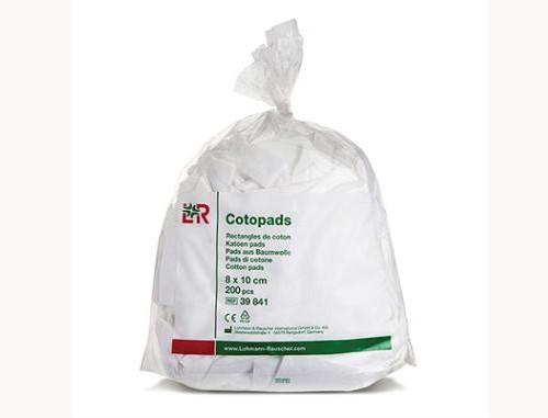 Paquet de 500 carrés coton Cotopad 5x5 cm GLOBALNET 990299