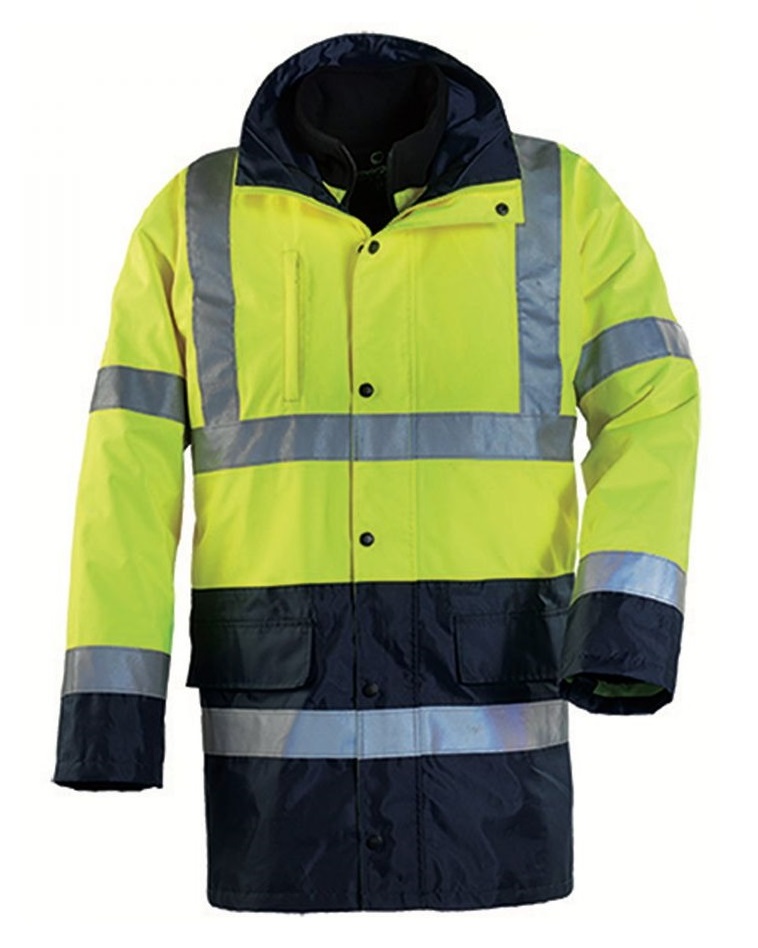Parka 4en1 haute visibilité HIWAY jaune fluo/bleu marine T3XL COVERGUARD 70554XXXL