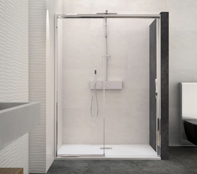 Paroi de douche blanc sans seuil 115 - 125 cm CLASSIC MACAO côté droit KINEDO PA647BTNED