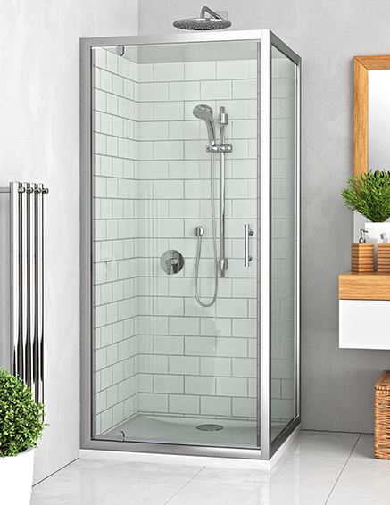 Paroi de douche fixe avec porte réversible verre clair EI FIX EQUI ROTH 1406000051