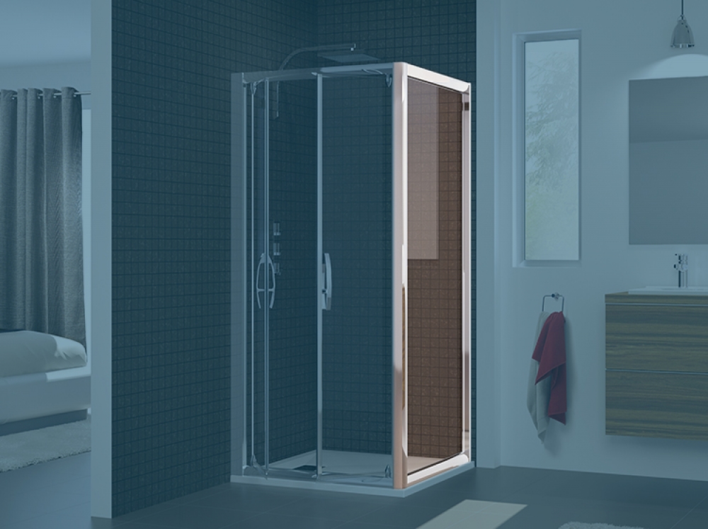 Paroi de douche fixe TONGA 87-89 profilé blanc KINEDO PA662BTNE