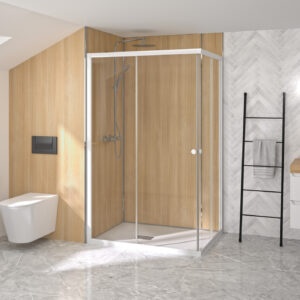Paroi de douche SUPRA III A 90 cm accès d'angle coulissant gauche fixe droite KINEDO PA1582BTND