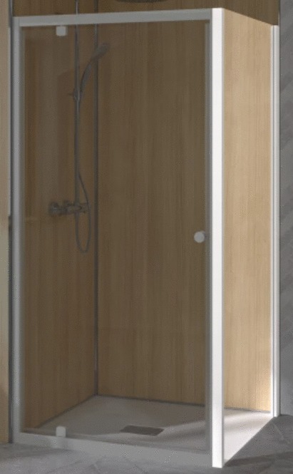 Paroi de douche SUPRA III FIXE 100 cm profilé blanc avec verre transparent KINEDO PA1573BTN