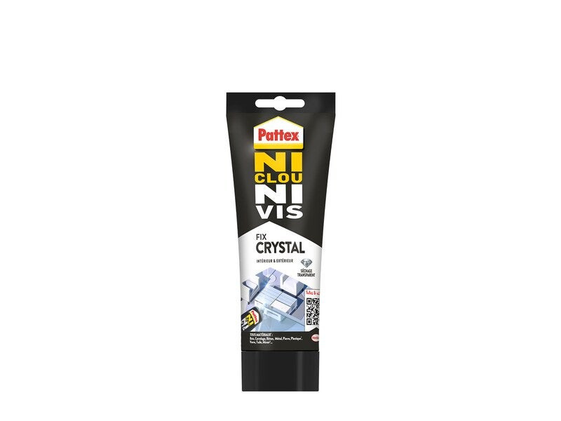 Colle fixation int/ext polymer pattex ni clou ni vis crystal tube 208g