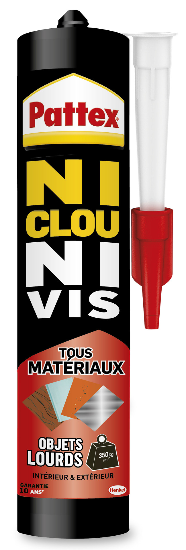 Colle PATTEX Ni clous ni vis objets lourds, 460g blanc