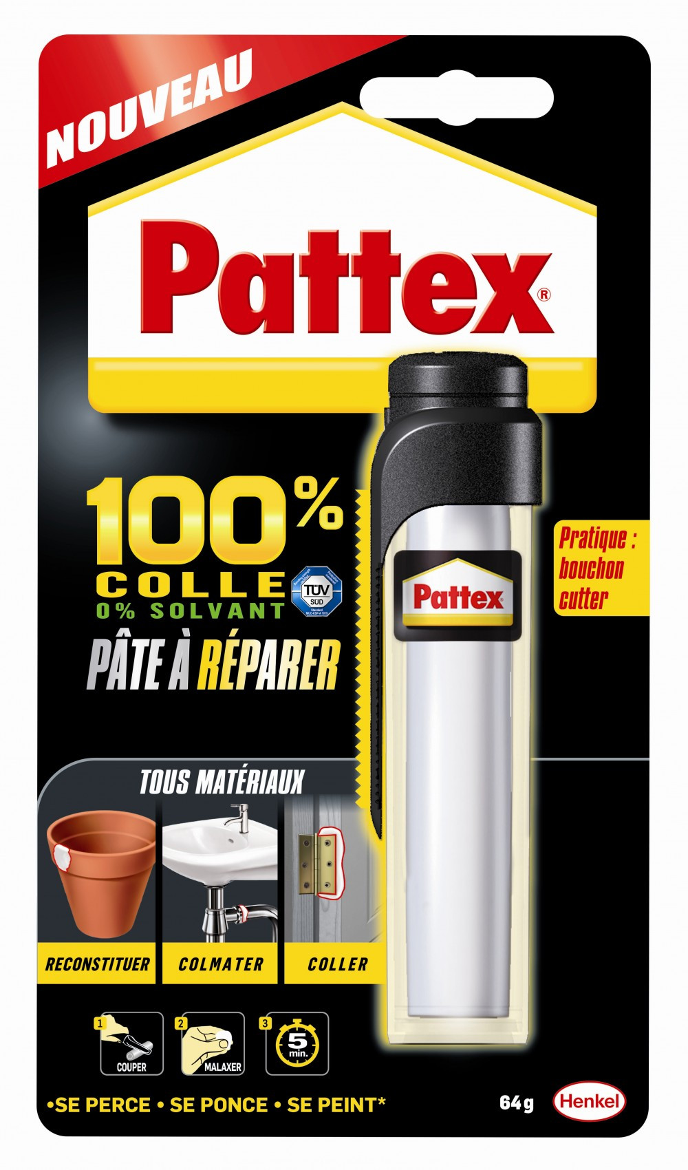 Pâte à réparer Pate a reparer PATTEX, 64 g