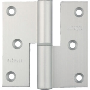 Paumelle 100 x 85 mm bouts carrés droite aluminium argenté ARGENTA 4100106