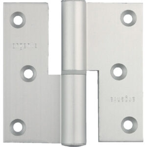 Paumelle 100 x 85 mm bouts carrés gauche aluminium argenté ARGENTA 4100105