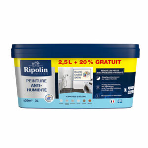 Peinture anti-humidité RIPOLIN 1958877 - blanc cassé - 2,5L + 20% gratuit