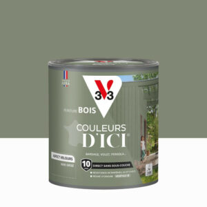 Peinture extérieure bois V33 Couleurs d'ici, kaki grisé velours 0.5l