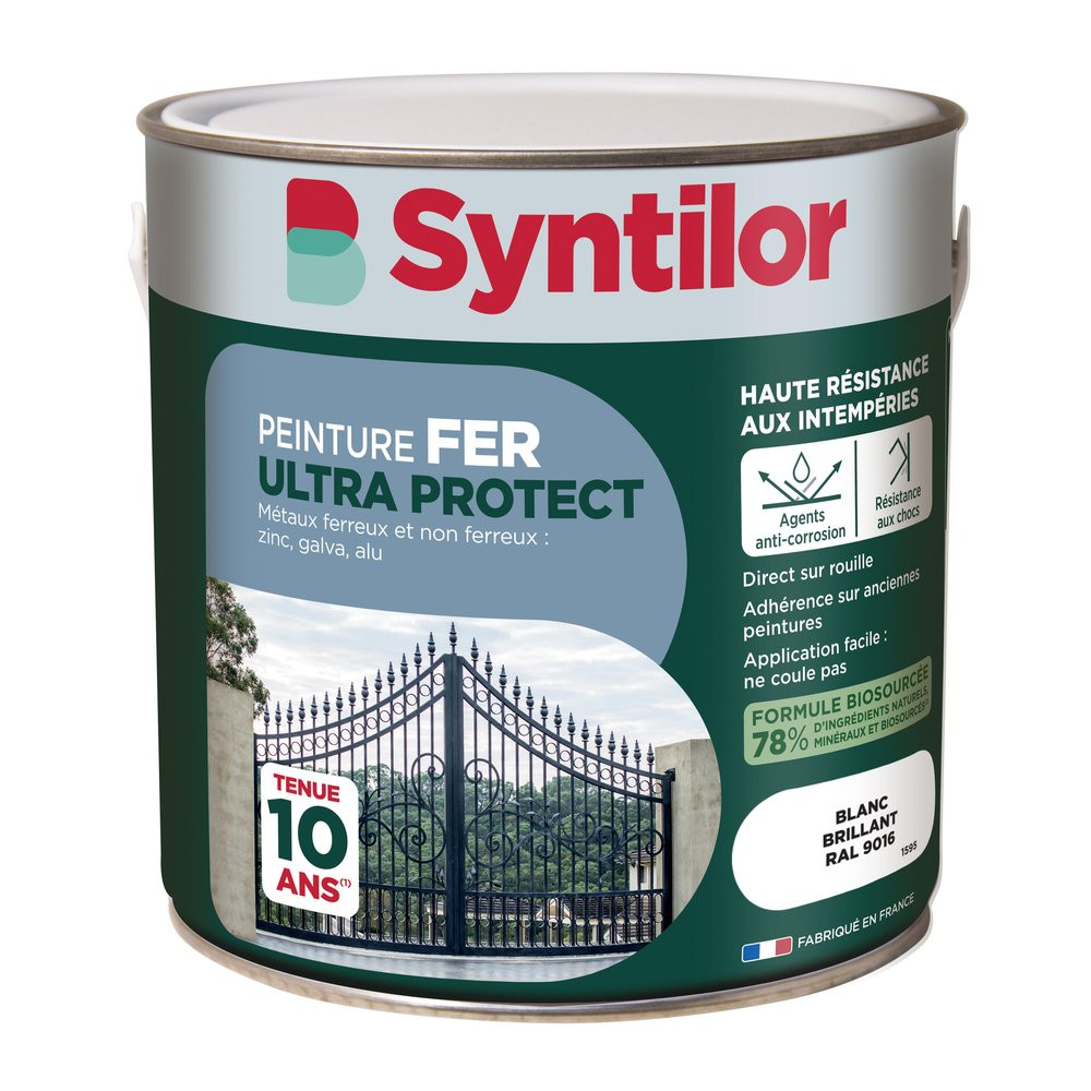 Peinture extérieure fer Ultra protect SYNTILOR blanc brillant 2L