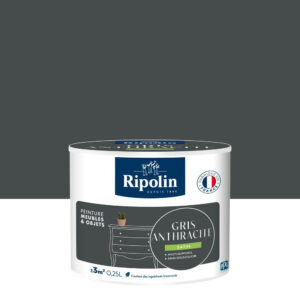 Peinture meuble et objet, RIPOLIN, gris anthracite 0.25l