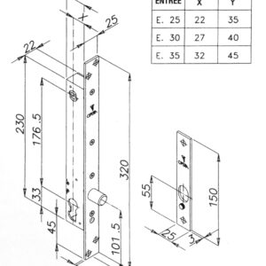 Pêne piston rotatif rond PRIMABASE sans béquille à émission en acier OPERA 25800-25