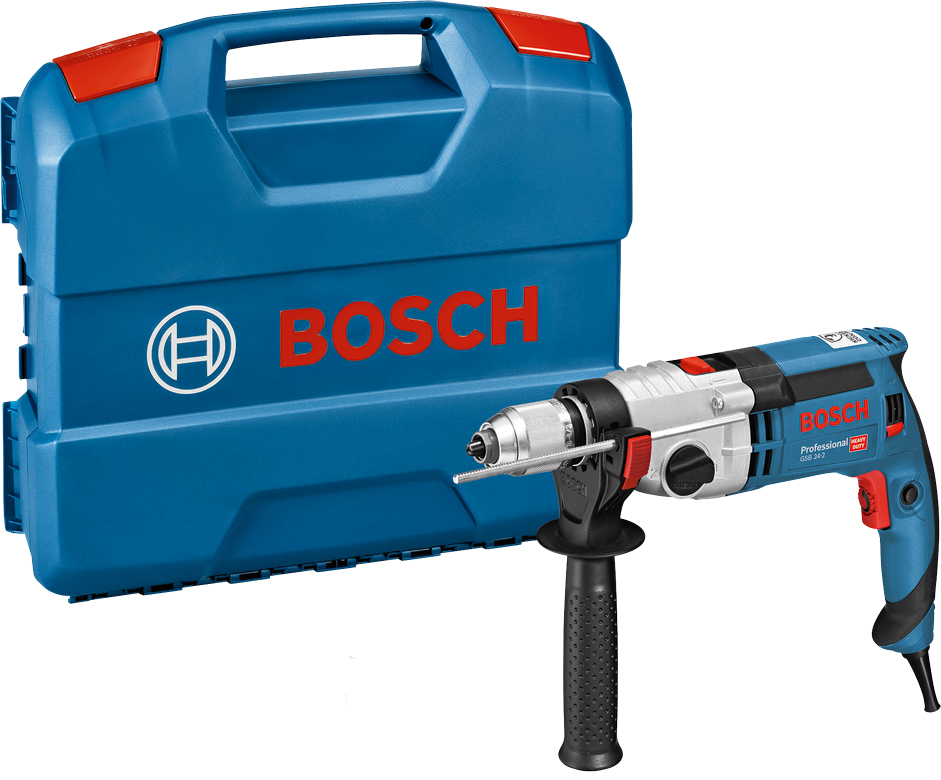 Perceuse à percussion 1100 W GSB 24-2 en coffret L-CASE BOSCH 060119C801