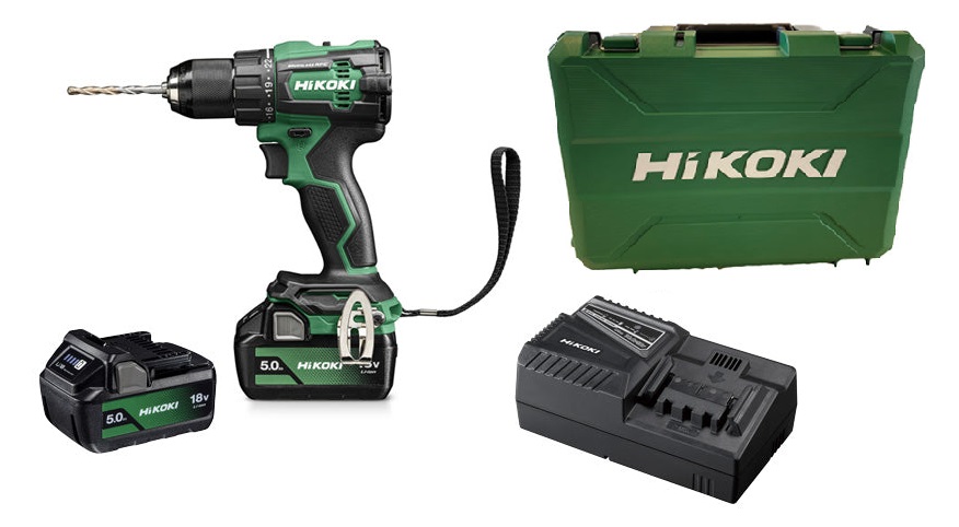 Perceuse à percussion 18 V 70 Nm + 2 batteries 5 Ah + chargeur + coffret HIKOKI DV18DEWJZ