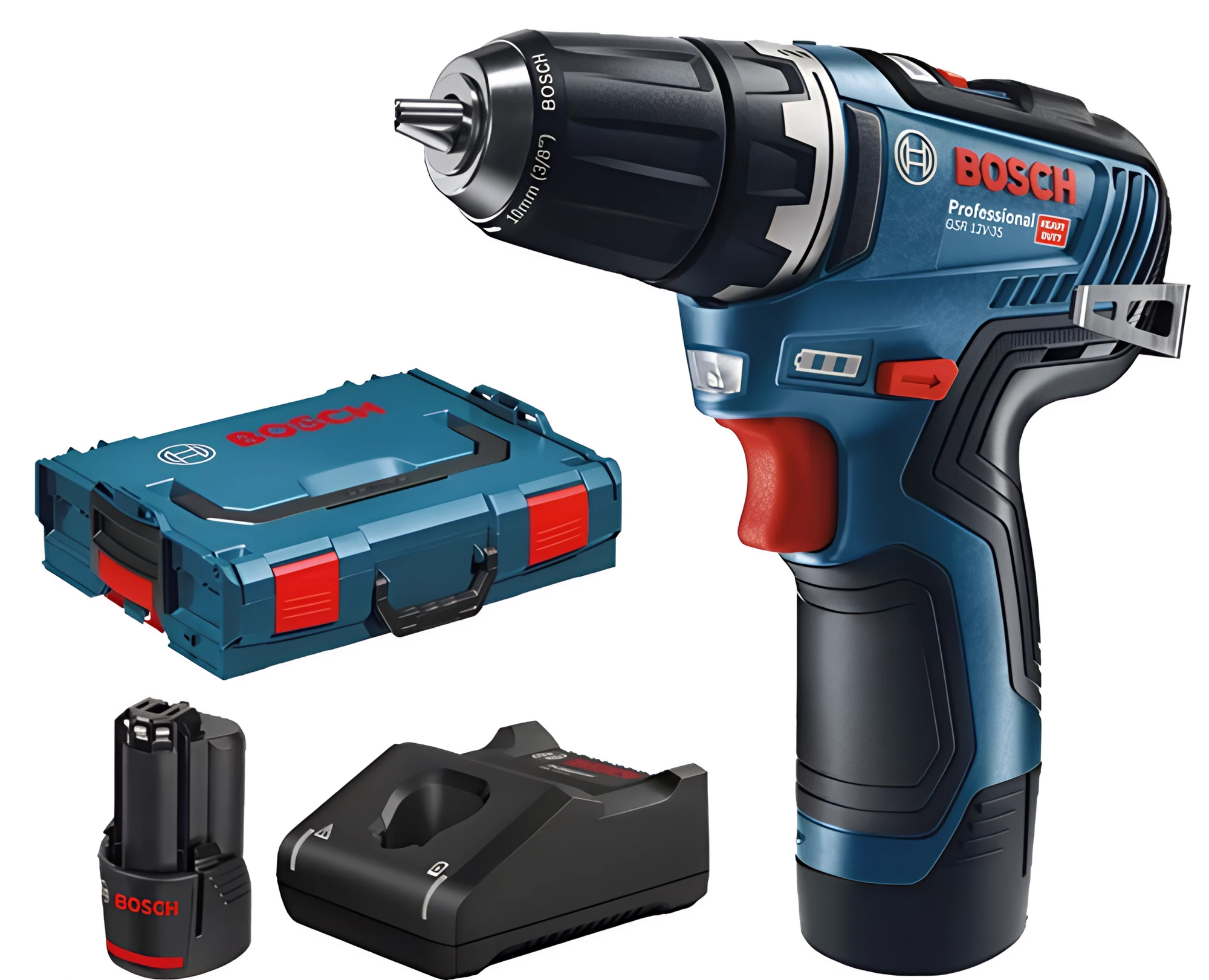 Perceuse-visseuse 12 V GSR 12V-35 professional + 2 batteries 3 Ah + chargeur + coffret L-BOXX BOSCH 06019H8002