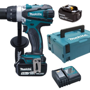 Perceuse visseuse 18 V + 2 batteries 5 Ah + chargeur + coffret MAKPAC MAKITA DDF458RTJ