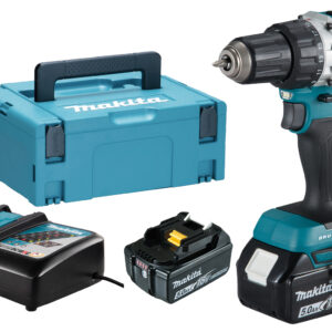 Perceuse-visseuse 18 V + 2 batteries 5 Ah + chargeur + coffret MAKPAC MAKITA DDF484RTJ
