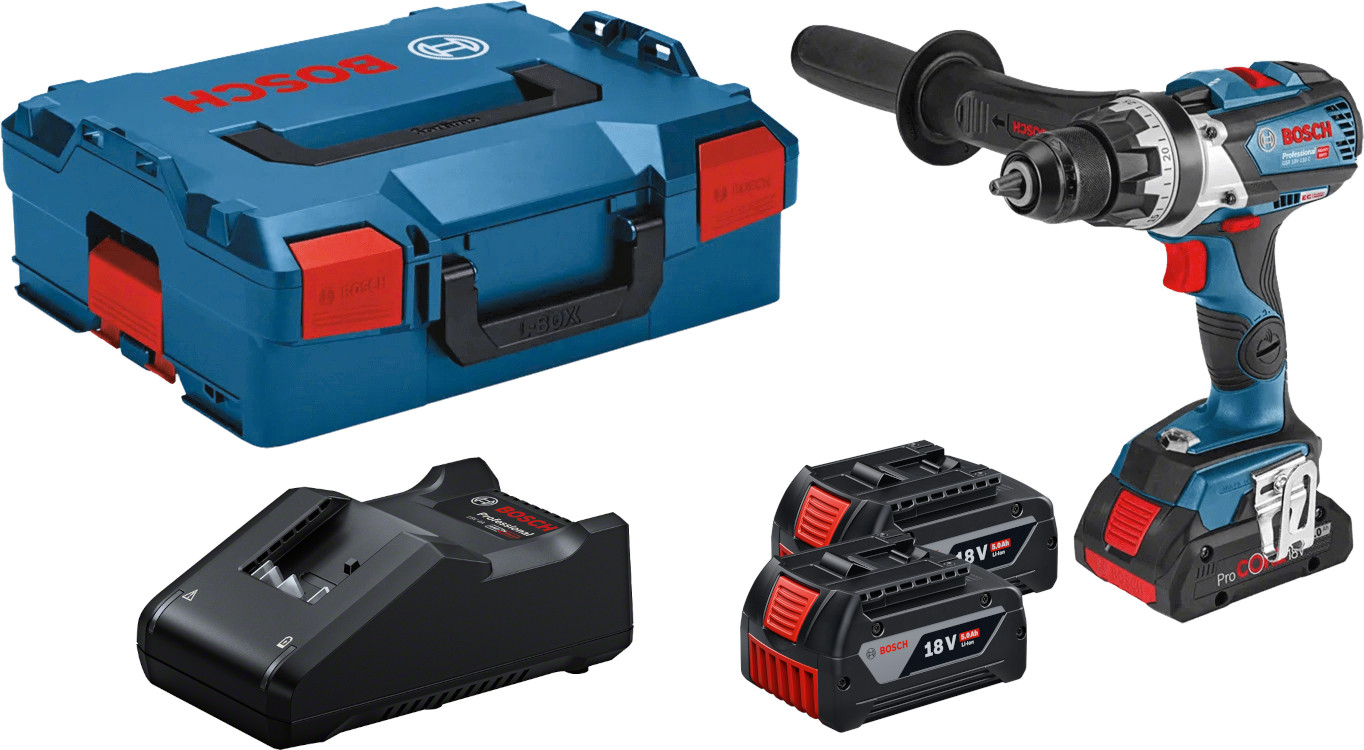 Perceuse-visseuse 18 V GSR 18V-110 C + 3 batteries 5 Ah + chargeur rapide + L-BOXX 136 BOSCH 0615990L8F