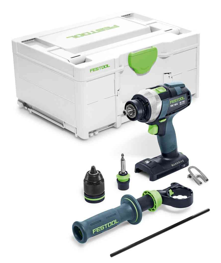 Perceuse-visseuse 18 V QUADRIVE TDC 18/4 I-Basic (sans batterie ni chargeur) + Systainer SYS3 FESTOOL 575601