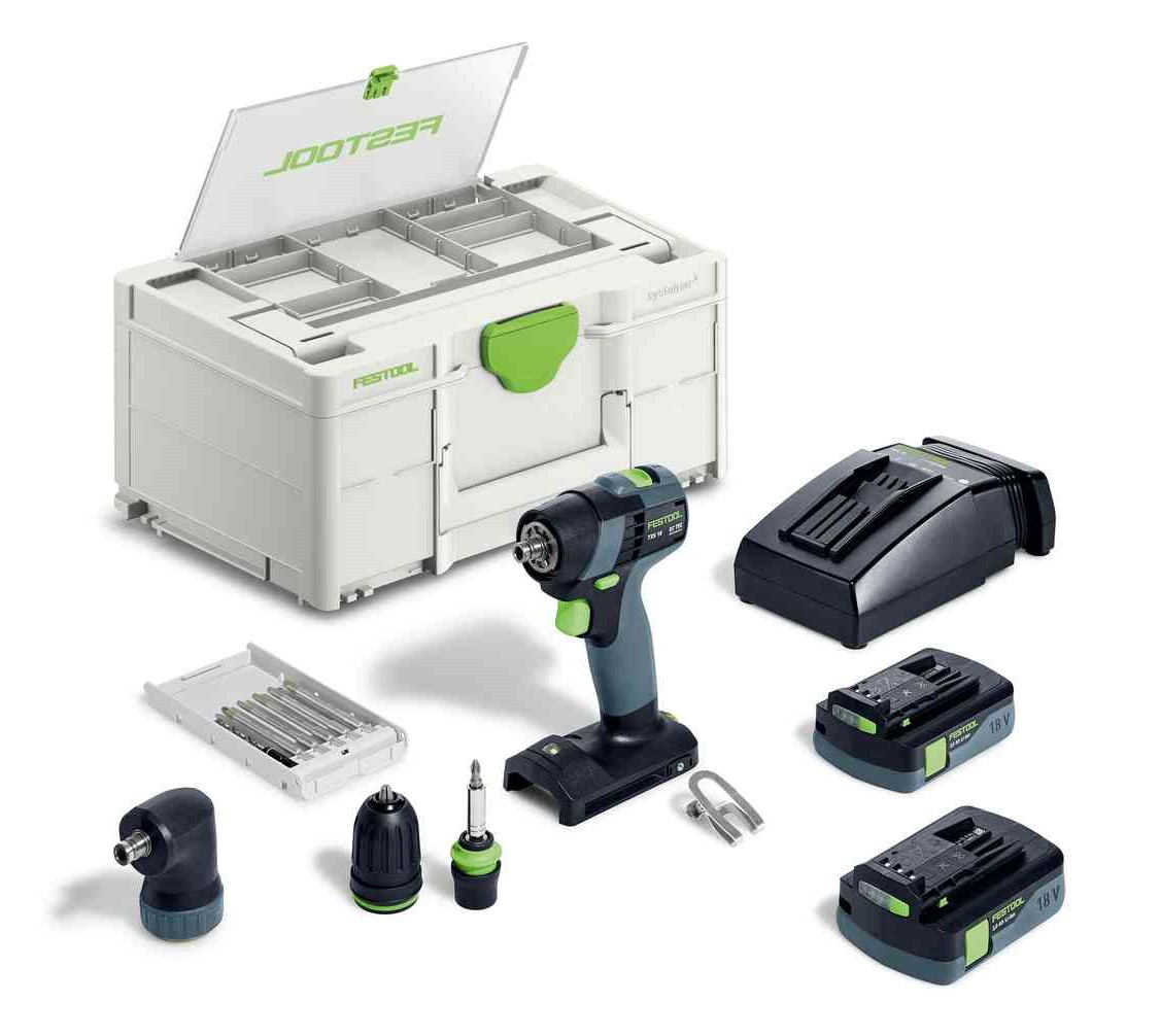 Perceuse-visseuse 18 V TXS 18 C 3,0-SET + 2 batterie 3 Ah + chargeur + coffret Systainer SYS3 FESTOOL 576896