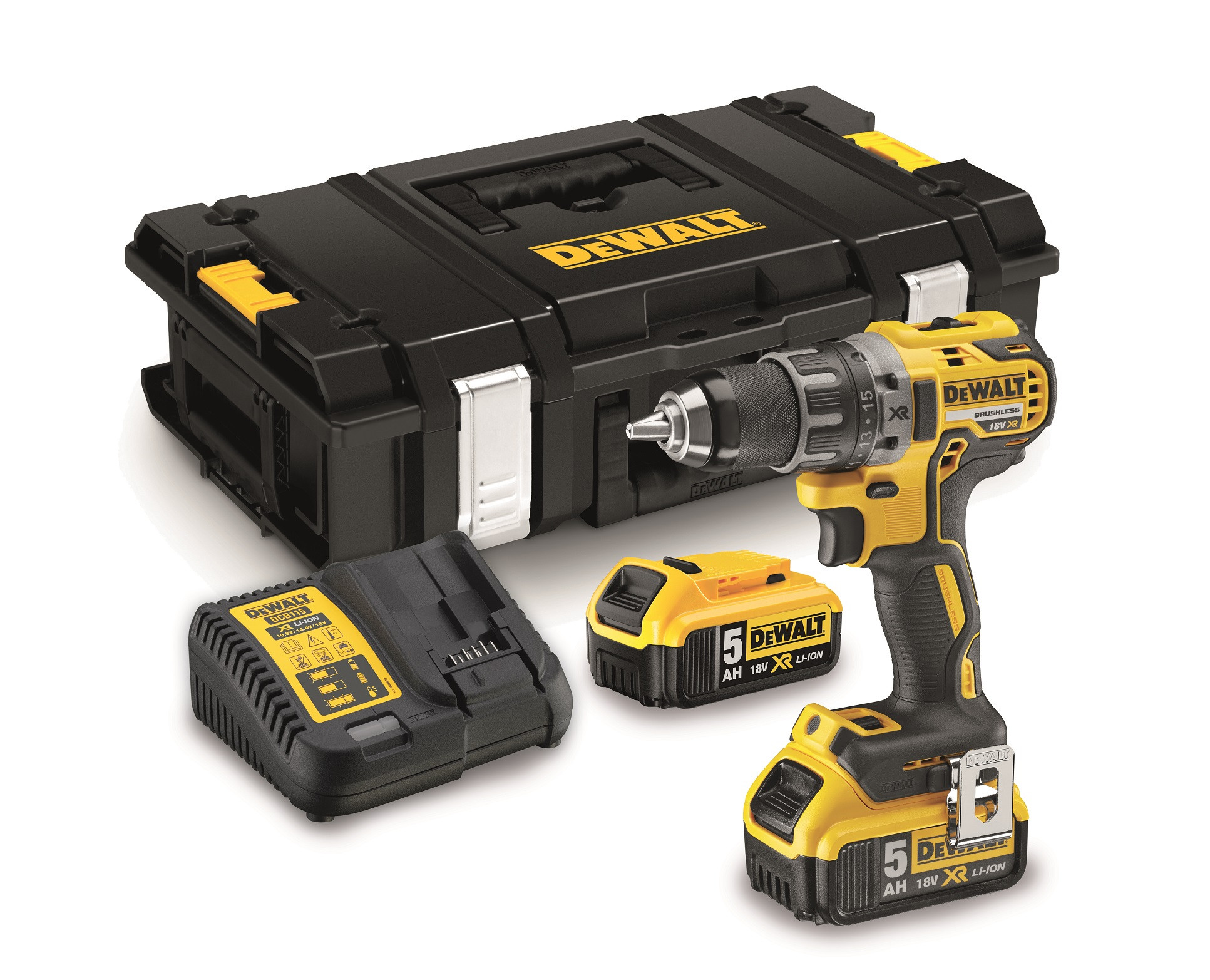Perceuse visseuse 18 V XR + 2 batteries 5 Ah + chargeur + coffret TSTAK DEWALT DCD791P2-QW