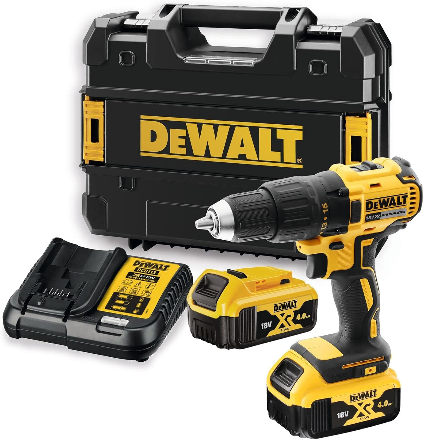 Perceuse visseuse 18V XR + 2 batteries 4Ah + chargeur + coffret - DEWALT - DCD777M2T-QW