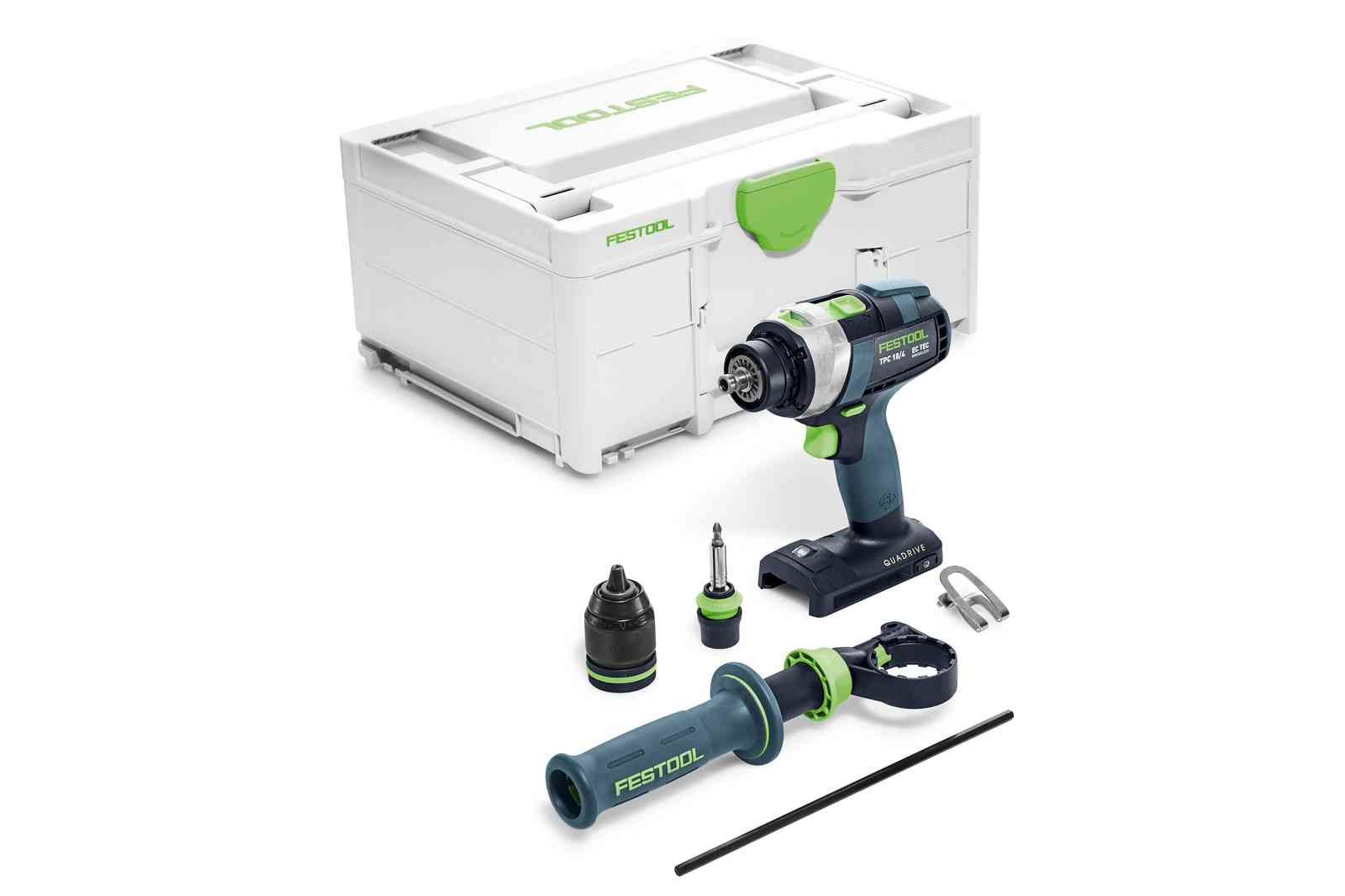 Perceuse-visseuse à percussion 18 V TPC 18/4 I-Basic QUADRIVE (sans batterie ni chargeur) + Systainer SYS3 FESTOOL 575604