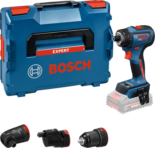 Perceuse-visseuse EXSR18V-90FC (sans batterie ni chargeur) avec 3 accessoires flexiclick + L-BOXX BOSCH EXPERT 06019R2003