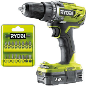 Perceuse-visseuse ONE+ 18 V R18DD3-115GA17 + 1 batterie 1,5 Ah + chargeur + jeu embouts RYOBI 5133004977