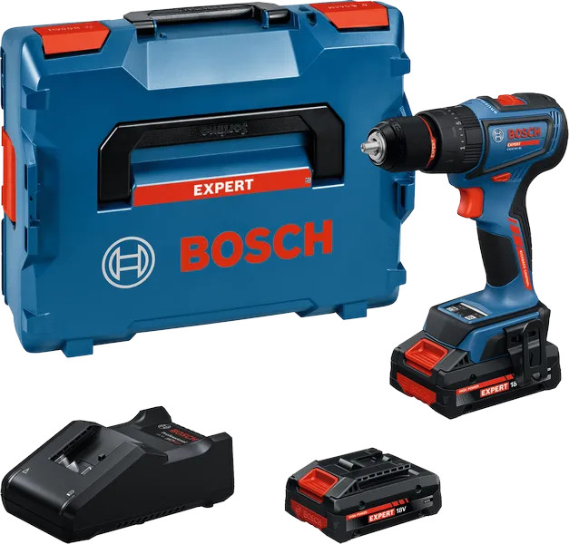 Perceuses-visseuses à percussion EXSB18V-90 + 2 batteries 4 Ah + chargeur GAL + L-BOXX BOSCH EXPERT 06019R3101