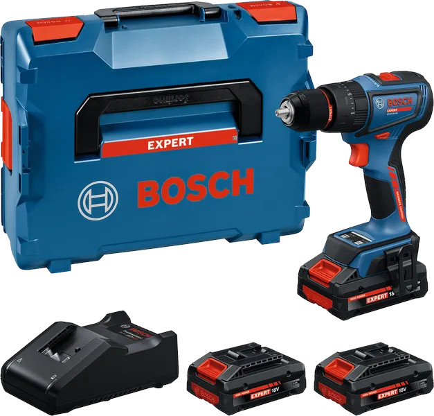 Perceuses-visseuses à percussion EXSB18V-90 + 3 batteries 4 Ah + chargeur GAL 18V-40 + L-BOXX BOSCH EXPERT 06019R3102