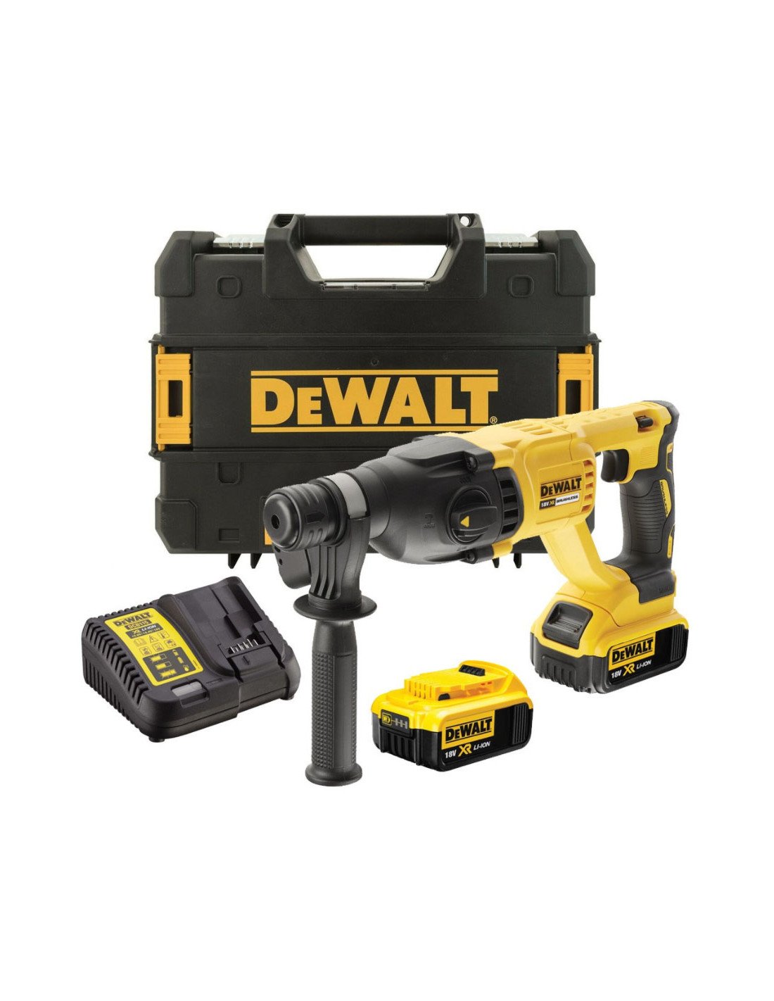 Perforateur SDS Plus 18 V 3 modes 2,6 J + 2 batteries 4 Ah + chargeur + coffret T-STAK DEWALT DCH133M2K