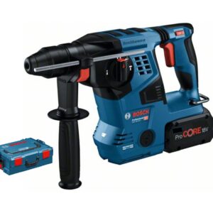 Perforateur SDS Plus 18 V GBH 18-28 + 2 batteries 5,5 Ah + chargeur + coffret L-BOXX BOSCH 0611921005