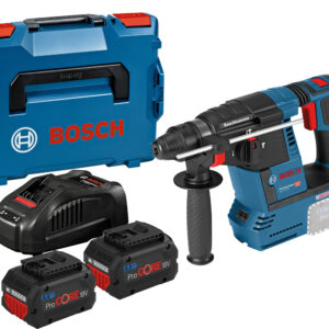 Perforateur SDS Plus 18 V GBH18V-26 + 2 batteries ProCore 5,5 Ah + chargeur + coffret L-BOXX BOSCH 0611909001