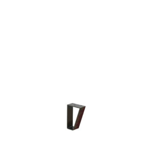 Pied de meuble Cime Plat noir ép. 4 mm x largeur 5 cm x hauteur 15 cm