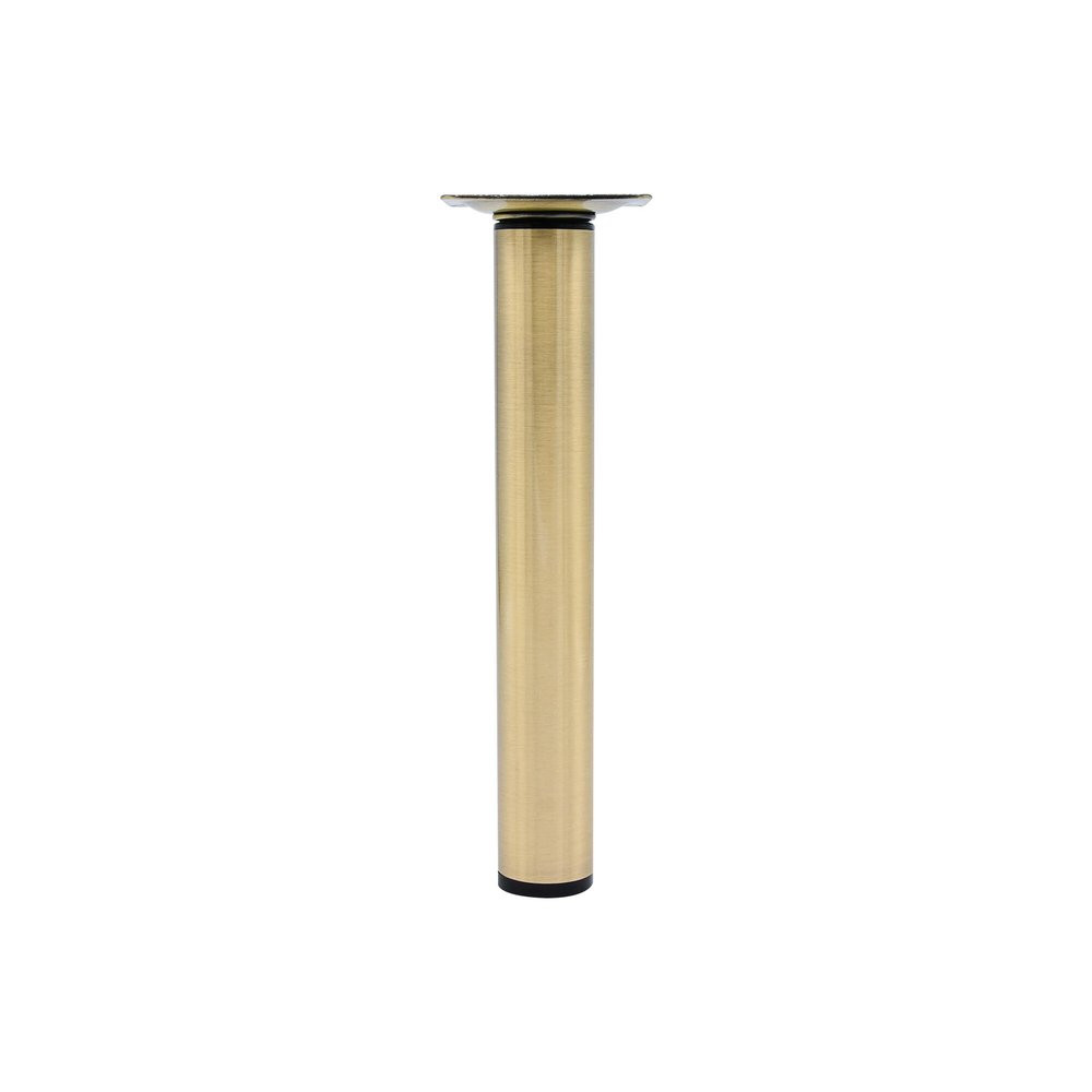 Pied de meuble cylindrique réglable CIME acier laiton Ht. max 35 x Diam.3 cm