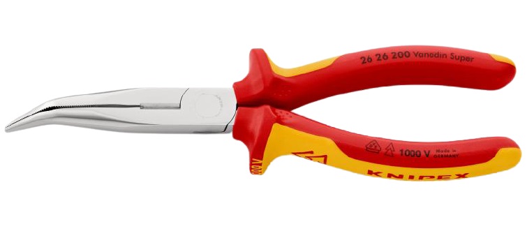 Pince à becs demi-ronds coudée isolante 1000 V 200 mm KNIPEX 26 26 200