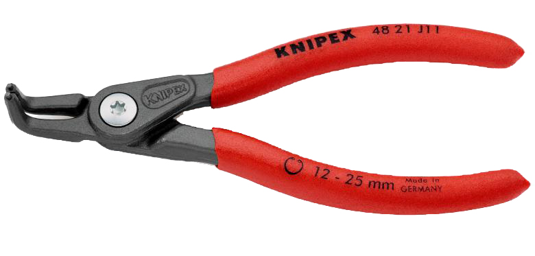 Pince circlips intérieurs 12 à 25 mm coudée à 90° avec pointe de 1,3 mm KNIPEX 48 21 J11