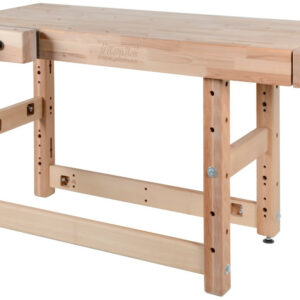 Banc de travail charges lourdes 1500 mm - Plateau hêtre 120 mm - 2 étaux